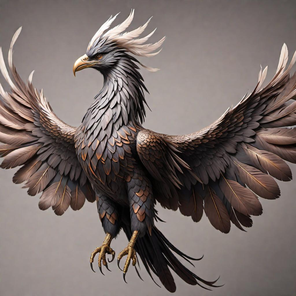  A shaded tattoo of a phoenix, depicted with detailed feathers and a dynamic pose. The shading should emphasize the elegance and power of the mythical bird, creating depth and contrast within the design. The composition should reflect the phoenix rising, symbolizing rebirth and renewal. hyperrealistic, full body, detailed clothing, highly detailed, cinematic lighting, stunningly beautiful, intricate, sharp focus, f/1. 8, 85mm, (centered image composition), (professionally color graded), ((bright soft diffused light)), volumetric fog, trending on instagram, trending on tumblr, HDR 4K, 8K