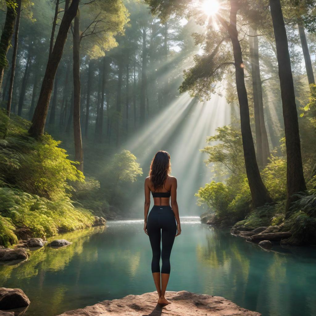  A positive and motivational TikTok video post. The background is a peaceful, serene nature scene with sunlight filtering through trees. Text on screen says: "Always be yourself, even during the toughest times. Every challenge is a lesson, and every dark day holds a glimmer of light. Keep pushing forward, find your breath, harness the power of meditation, and let your inner light shine through." Decorated with hashtags: #BeYourself #KeepPushing #FindLight #Meditation #BreathWork #DarkToLight #InnerPeace #StayStrong #Motivation #Mindfulness #Inspiration #DailyReminder #PositiveVibesOnly #SelfLove #MentalHealthMatters hyperrealistic, full body, detailed clothing, highly detailed, cinematic lighting, stunningly beautiful, intricate, sharp focus, f/1. 8, 85mm, (centered image composition), (professionally color graded), ((bright soft diffused light)), volumetric fog, trending on instagram, trending on tumblr, HDR 4K, 8K