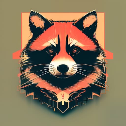 nvinkpunk merry raccoon, (logo:1.3), vector graphics, brand, design, inspired, (straight:1.3), (symmetrical:0.4) hyperrealistic, full body, detailed clothing, highly detailed, cinematic lighting, stunningly beautiful, intricate, sharp focus, f/1. 8, 85mm, (centered image composition), (professionally color graded), ((bright soft diffused light)), volumetric fog, trending on instagram, trending on tumblr, HDR 4K, 8K