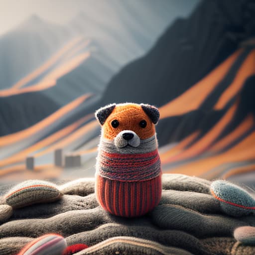 woolitize Perrito con bebe hyperrealistic, full body, detailed clothing, highly detailed, cinematic lighting, stunningly beautiful, intricate, sharp focus, f/1. 8, 85mm, (centered image composition), (professionally color graded), ((bright soft diffused light)), volumetric fog, trending on instagram, trending on tumblr, HDR 4K, 8K