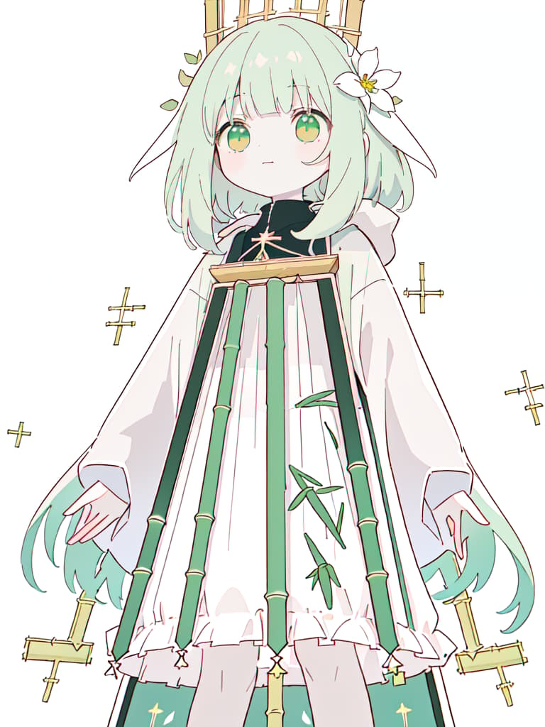  absurdres,ultra detail,1girl,medium long hair,blunt bangs,light smile,(oversized hooded jacket:1.1),(pale pink:1.1) layered long skirt,(looking up:1.2) starry sky,BREAK (simple line frame:1.6),(from below:1.2),(pale green toned:1.4),(simple black background:1.2)BREAK (meteor shower:1.3),(bamboo leafs:1.3),(flower garden:1.2),BREAK nice hands,perfect hands,<lyco:GoodHands beta2:1.0>,<lora:flat2: 0.5>, masterpiece, best quality,8k,ultra detailed,high resolution,an extremely delicate and beautiful,hyper detail