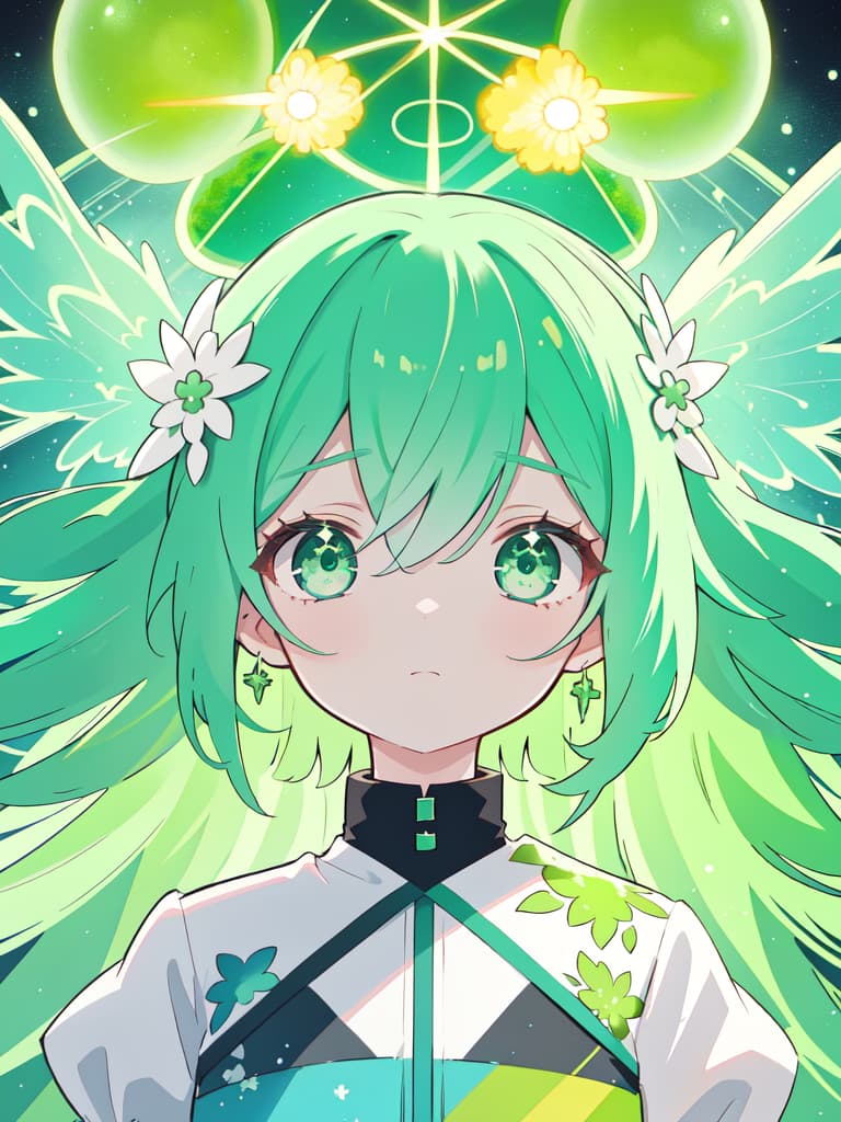  Green hair character brain explosion girl, masterpiece, best quality,8k,ultra detailed,high resolution,an extremely delicate and beautiful,hyper detail