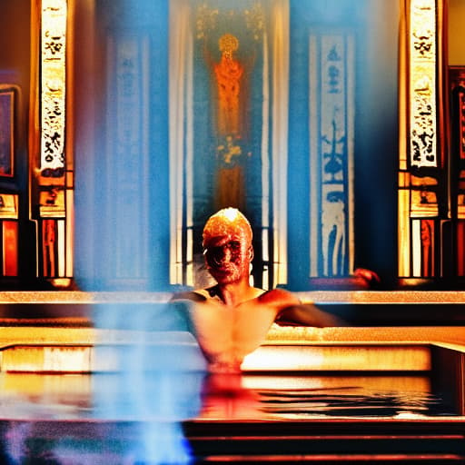  An image of a man is in front of the throne of God in the temple and is baptized by the fire of God but is not consumed being consumed.