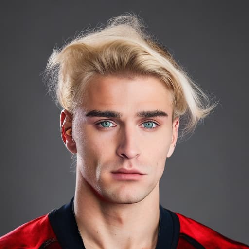 portrait+ style Russian queer gymnast blonde hunk dilf dude face