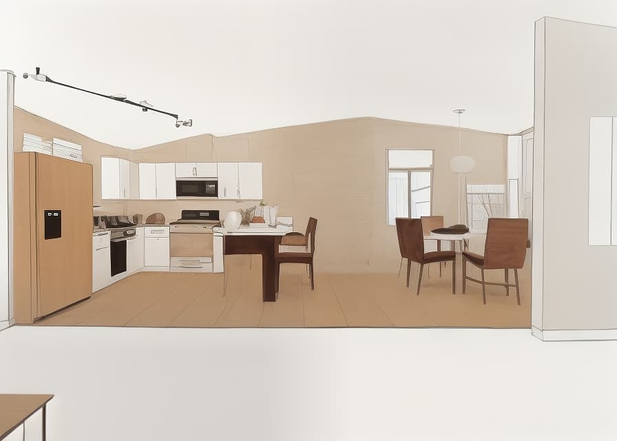  Kitchen, Cooking, recipe ideas, kitchen tools, meal prepping The room depicted in the image exhibits a minimalist and contemporary living room theme, emphasizing clean lines and neutral tones. Contemporary minimalist living room with a white sectional sofa, wooden accent chairs, geometric rug, and large leaf artwork. minimalist, contemporary, living room, white sectional sofa, wooden accent chairs, geometric rug, large leaf artwork earth colors