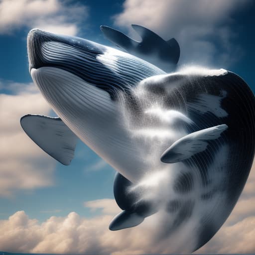  A giant whale flying in the sky.