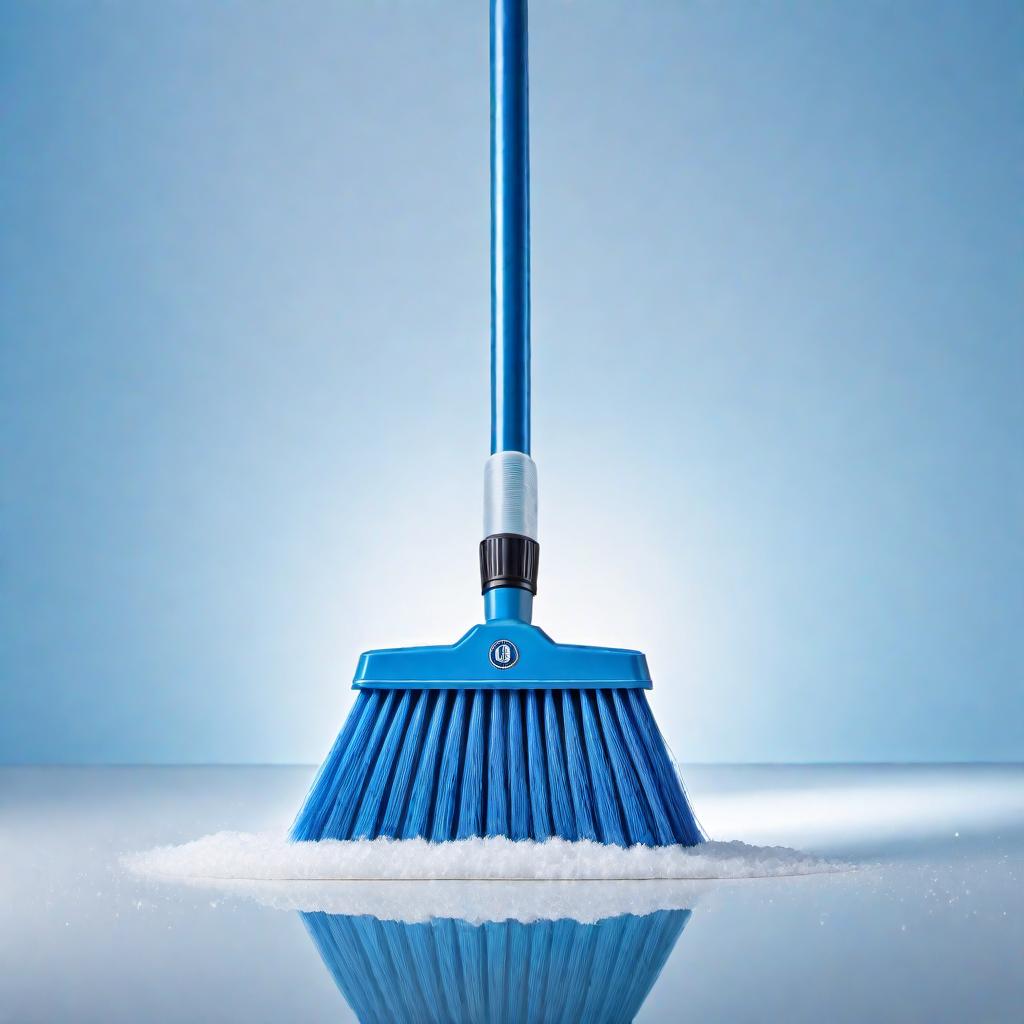  A minimalistic logo for 'Iowa Commercial Cleaning' with a blue and white color scheme. Elements include a simple icon, such as a clean, modern broom or mop icon with subtle sparkles around it. The company name is in a sleek, minimalist font next to or below the icon. hyperrealistic, full body, detailed clothing, highly detailed, cinematic lighting, stunningly beautiful, intricate, sharp focus, f/1. 8, 85mm, (centered image composition), (professionally color graded), ((bright soft diffused light)), volumetric fog, trending on instagram, trending on tumblr, HDR 4K, 8K