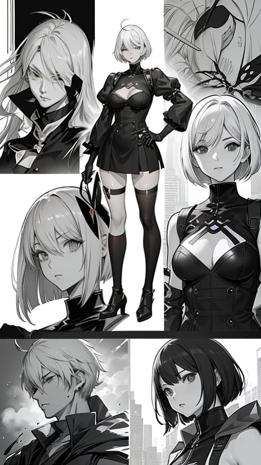  Anime Style, Manga Style,Nier automata,pantsy,,short hair, (Manga Style, Yusuke Murata, Satoshi Kon, Ken Sugimori, Hiromu Arakawa), Pencil drawing, (B&W:1.2), Low detail, sketch, concept art, Anime style, line art, webtoon, manhua, chalk, hand drawn, defined lines, simple shades, simplistic, manga page, minimalistic, High contrast, Precision artwork, Linear compositions, Scalable artwork, Digital art, High Contrast Shadows hyperrealistic, full body, detailed clothing, highly detailed, cinematic lighting, stunningly beautiful, intricate, sharp focus, f/1. 8, 85mm, (centered image composition), (professionally color graded), ((bright soft diffused light)), volumetric fog, trending on instagram, trending on tumblr, HDR 4K, 8K