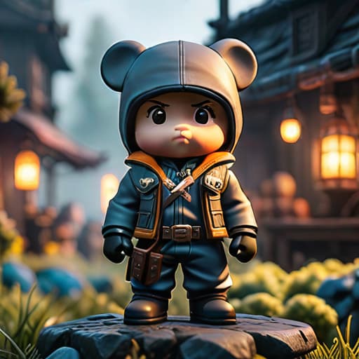  gaming mini character hyperrealistic, full body, detailed clothing, highly detailed, cinematic lighting, stunningly beautiful, intricate, sharp focus, f/1. 8, 85mm, (centered image composition), (professionally color graded), ((bright soft diffused light)), volumetric fog, trending on instagram, trending on tumblr, HDR 4K, 8K