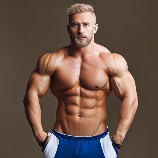 portrait+ style Russian queer fitness model blonde hunk dilf dude face