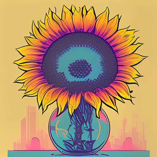 nvinkpunk whimsical nature sunflower vibrant