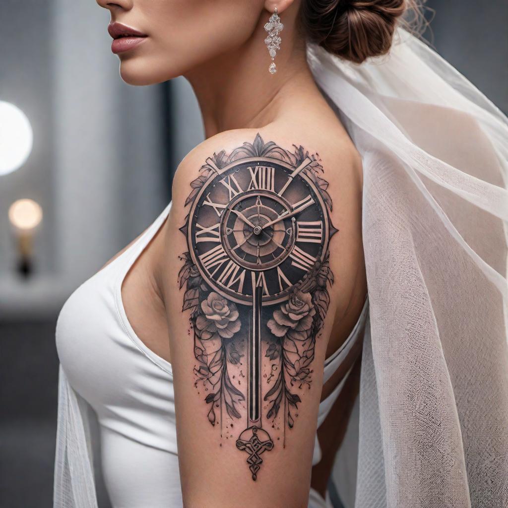  Create a forearm tattoo design in a ribbon style featuring Roman numerals for the following dates: 4/14/74, 1/8/97, 11/4/04, 6/6/13, and 8/17/96 (wedding day). The design should be elegant and suitable for a tattoo. hyperrealistic, full body, detailed clothing, highly detailed, cinematic lighting, stunningly beautiful, intricate, sharp focus, f/1. 8, 85mm, (centered image composition), (professionally color graded), ((bright soft diffused light)), volumetric fog, trending on instagram, trending on tumblr, HDR 4K, 8K