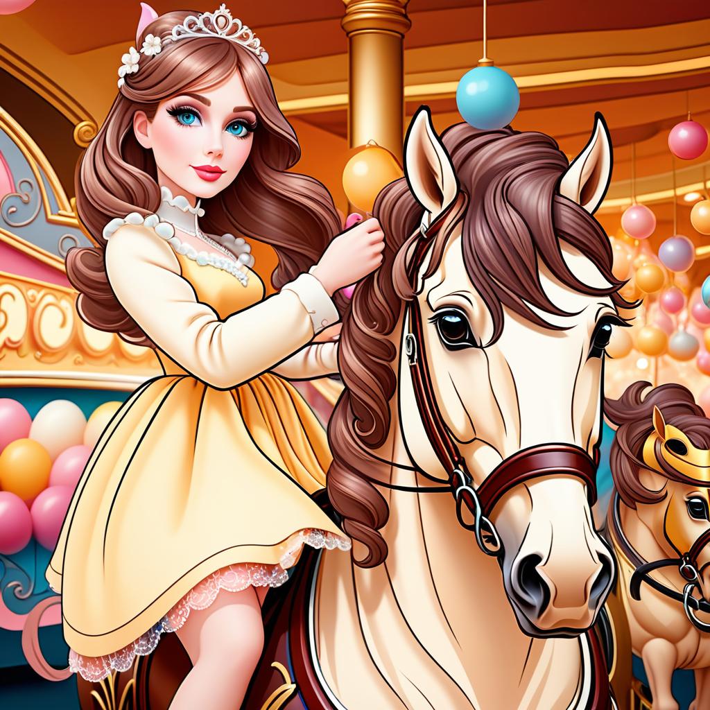  ethereal fantasy concept art of Digital image (double exposure). Park ride. Carousel, biscuit ponies twirling in rhythm. Manes of whipped cream. On the pony sits a little girl in a fancy cotton candy lace dress. Sparkling, sparkling white. Shades from white to coffee with milk. ( decor: candy, caramel, biscuits, candied cherries). Unusual design, sparkling surfaces.White sugar pattern. Stylisation, decorative. Background : surreal abstraction. Stylistics : fantasy, fairy tale, Soviet animation. High quality. . magnificent, celestial, ethereal, painterly, epic, majestic, magical, fantasy art, cover art, dreamy, hkmagic hyperrealistic, full body, detailed clothing, highly detailed, cinematic lighting, stunningly beautiful, intricate, sharp focus, f/1. 8, 85mm, (centered image composition), (professionally color graded), ((bright soft diffused light)), volumetric fog, trending on instagram, trending on tumblr, HDR 4K, 8K