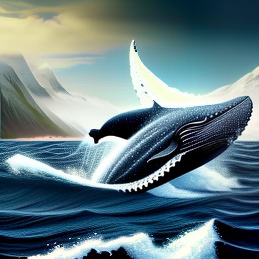 wa-vy style whale, ocean, moon, stars hyperrealistic, full body, detailed clothing, highly detailed, cinematic lighting, stunningly beautiful, intricate, sharp focus, f/1. 8, 85mm, (centered image composition), (professionally color graded), ((bright soft diffused light)), volumetric fog, trending on instagram, trending on tumblr, HDR 4K, 8K