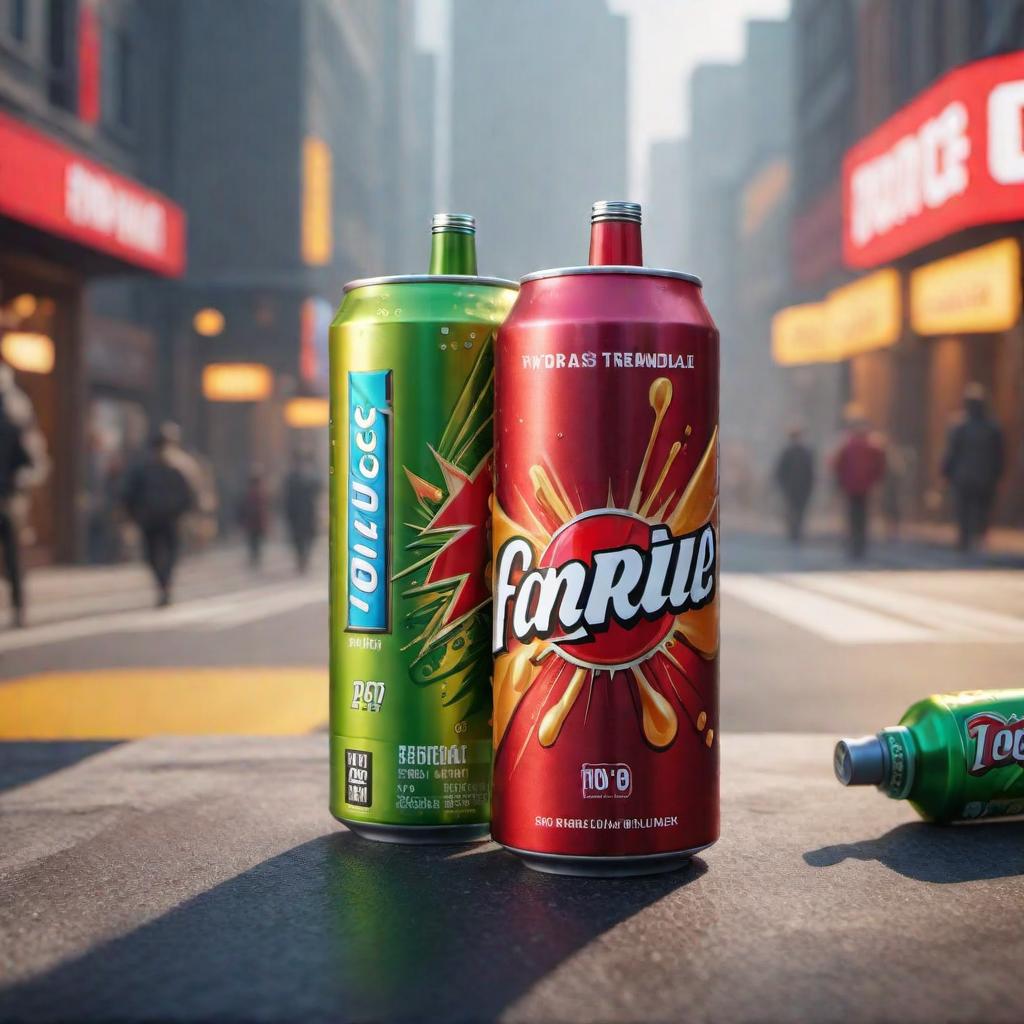  Revisualize the cartoon character with an energy drink hyperrealistic, full body, detailed clothing, highly detailed, cinematic lighting, stunningly beautiful, intricate, sharp focus, f/1. 8, 85mm, (centered image composition), (professionally color graded), ((bright soft diffused light)), volumetric fog, trending on instagram, trending on tumblr, HDR 4K, 8K