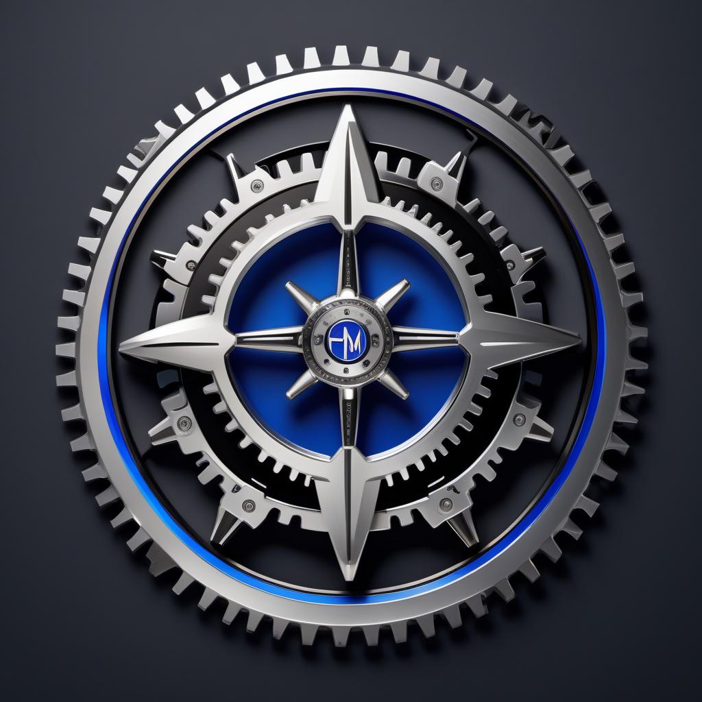  A modern, sleek, and cool logo for a mechanic shop. The logo should feature iconic elements such as gears, wrenches, and a car outline. The color scheme should include shades of metallic silver, black, and blue. The design should convey professionalism, reliability, and expertise in automotive repair. hyperrealistic, full body, detailed clothing, highly detailed, cinematic lighting, stunningly beautiful, intricate, sharp focus, f/1. 8, 85mm, (centered image composition), (professionally color graded), ((bright soft diffused light)), volumetric fog, trending on instagram, trending on tumblr, HDR 4K, 8K