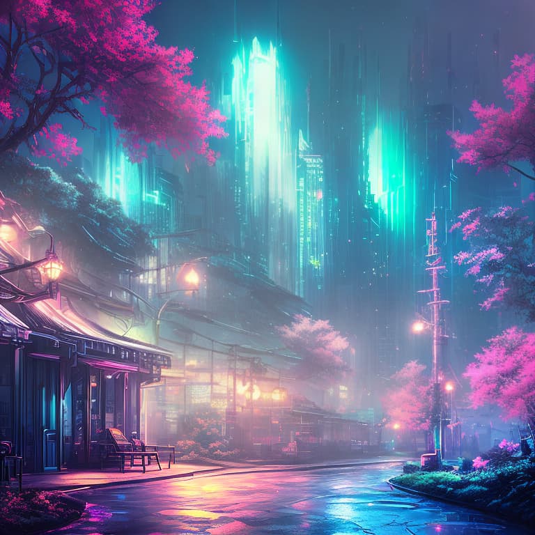 nvinkpunk , fantasy, anime, digital art Forest night hyperrealistic, full body, detailed clothing, highly detailed, cinematic lighting, stunningly beautiful, intricate, sharp focus, f/1. 8, 85mm, (centered image composition), (professionally color graded), ((bright soft diffused light)), volumetric fog, trending on instagram, trending on tumblr, HDR 4K, 8K