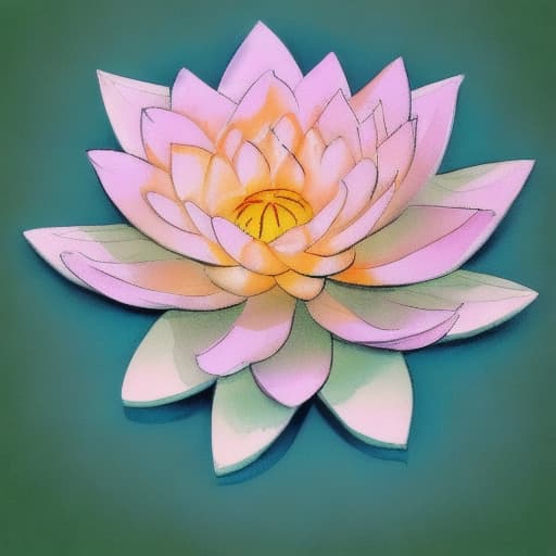  Image of 1 white lotus flower in heaven with serenity tone and holy spirituality mood create overall image in very lovely pastel palette