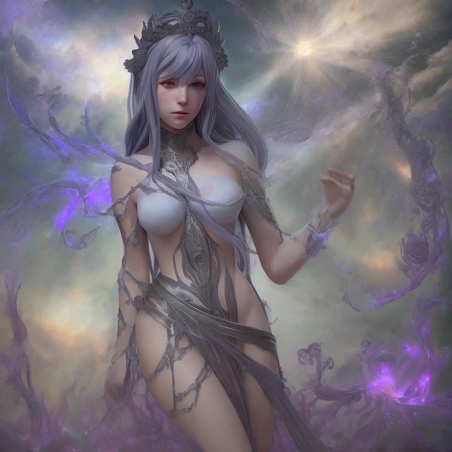  A hyper realistic opal statue of Greek goddesses of dreams ((Oneiros)) Athena with colourful of purple, metallic carvings purple, (((blurred gray background))) in the style of Michael Whelan and Gustave Dore. Hyperdetailed photorealism, 108 megapixels, purple amazing depth, glowing rich colors, powerful imagery, psychedelic" illustration, 3D finalrender, 3d shading, cinematic lighting, artstation concept art, smooth, sharp focus, illustration, art by John Collier and Albert Aublet and Krenz Cushart and Artem Demura and Alphonse Mucha and maya takamura and frank frazetta, 8k, an epic fantasy, Trending on artstation. GTA cover art. Digital art. Highly detailed. Octane render. " beautiful light. By Makoto Shinkai, Ilya Kuvshinov, WLOP