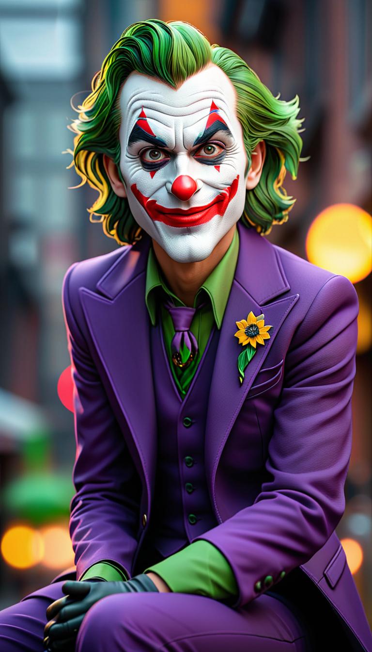  Professional 3D model of Joker . Rendered with Octane, the model is highly detailed,dramatic lighting. hyperrealistic, full body, detailed clothing, highly detailed, cinematic lighting, stunningly beautiful, intricate, sharp focus, f/1. 8, 85mm, (centered image composition), (professionally color graded), ((bright soft diffused light)), volumetric fog, trending on instagram, trending on tumblr, HDR 4K, 8K