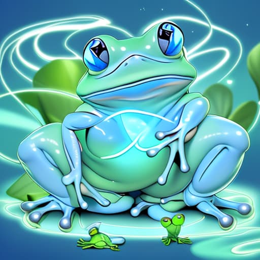  Make a frog with light blue skin,put the frog with a tone of magical powers,make the frog have unique eye too