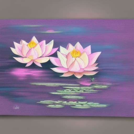  Image of 1 white lotus flower in heaven with serenity tone and holy spirituality mood create overall image in very lovely pastel palette