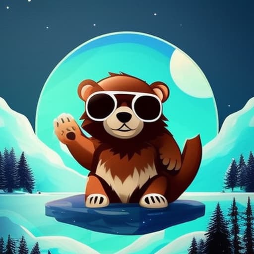 vectorartz cute small bear wearing sunglass cartoon hyperrealistic, full body, detailed clothing, highly detailed, cinematic lighting, stunningly beautiful, intricate, sharp focus, f/1. 8, 85mm, (centered image composition), (professionally color graded), ((bright soft diffused light)), volumetric fog, trending on instagram, trending on tumblr, HDR 4K, 8K