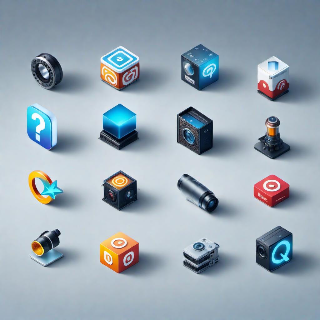  An illustration of multiple topic icons, including symbols for technology, science, entertainment, and a question mark for anything else. hyperrealistic, full body, detailed clothing, highly detailed, cinematic lighting, stunningly beautiful, intricate, sharp focus, f/1. 8, 85mm, (centered image composition), (professionally color graded), ((bright soft diffused light)), volumetric fog, trending on instagram, trending on tumblr, HDR 4K, 8K