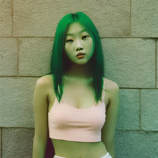 analog style Jennie Kim beautiful green alien Beautiful , full body, , poses