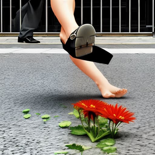  Do not kick a flower next to the foot of a passerby