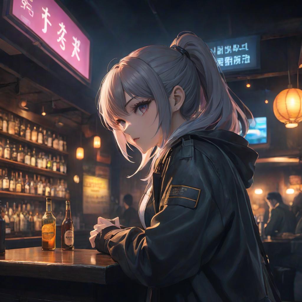  anime artwork Stalker, bar. . anime style, key visual, vibrant, studio anime, highly detailed hyperrealistic, full body, detailed clothing, highly detailed, cinematic lighting, stunningly beautiful, intricate, sharp focus, f/1. 8, 85mm, (centered image composition), (professionally color graded), ((bright soft diffused light)), volumetric fog, trending on instagram, trending on tumblr, HDR 4K, 8K