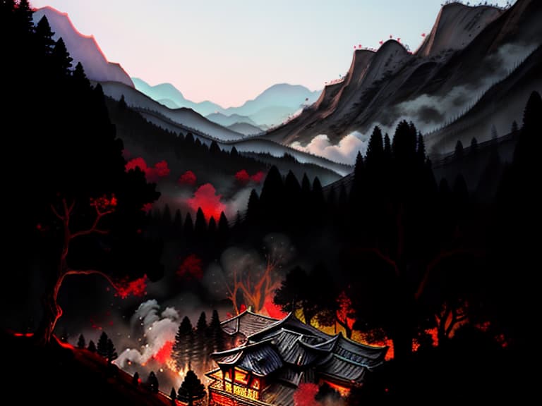  shukezouma, negative space, , shuimobysim ,traditional chinese ink painting， There are many jade stones to the south of the mountain. Birds in the mountains are mostly red golden pheasants, which people can use to prevent fires hyperrealistic, full body, detailed clothing, highly detailed, cinematic lighting, stunningly beautiful, intricate, sharp focus, f/1. 8, 85mm, (centered image composition), (professionally color graded), ((bright soft diffused light)), volumetric fog, trending on instagram, trending on tumblr, HDR 4K, 8K