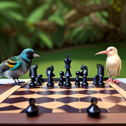  Birds playing chess