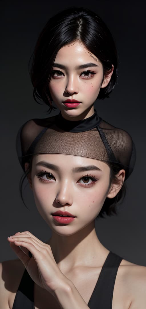  Best quality, masterpiece, ultra high res, (photorealistic:1.4), raw photo, (detail face:1.3), (realistic skin), deep shadow, dramatic lighting, fashionable, ephemeral beauty, Japanese, beautiful woman, short hair, elegant, stylish, delicate features, graceful, chic, sophisticated, alluring, trendy, classy, attractive, modern, stylish haircut, graceful posture, feminine, radiant, deep shadow, dramatic lighting, portrait, portrait size, unedited, symmetrical balance