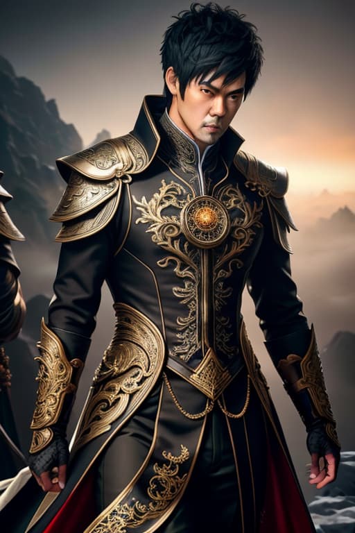  Jay Chou is eating hyperrealistic, full body, detailed clothing, highly detailed, cinematic lighting, stunningly beautiful, intricate, sharp focus, f/1. 8, 85mm, (centered image composition), (professionally color graded), ((bright soft diffused light)), volumetric fog, trending on instagram, trending on tumblr, HDR 4K, 8K