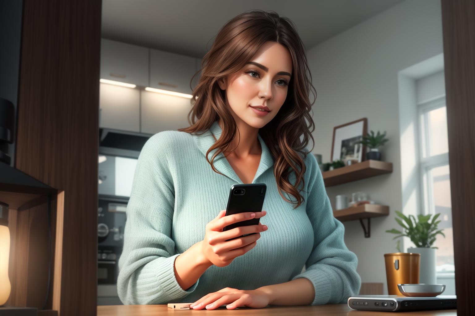  "Closeup of a person's hand holding a smartphone, displaying a payment confirmation screen. The background is a softly blurred, modern home interior with warm lighting, creating a cozy and secure atmosphere. The smartphone screen is detailed and realistic, showing a 'Payment Successful' message with a green checkmark. The image is high quality, with sharp focus on the phone and hand, using a photorealistic style. The mood is convenient and reassuring, emphasizing the ease and security of paying bills online. No other elements distract from the main focus."Ensure no face,leg,hand or eye defomities.Ensure all images are clear, detailed, contains no text and no deformities. realistic, highly detailed, photorealistic, cinematic lighting, intric hyperrealistic, full body, detailed clothing, highly detailed, cinematic lighting, stunningly beautiful, intricate, sharp focus, f/1. 8, 85mm, (centered image composition), (professionally color graded), ((bright soft diffused light)), volumetric fog, trending on instagram, trending on tumblr, HDR 4K, 8K