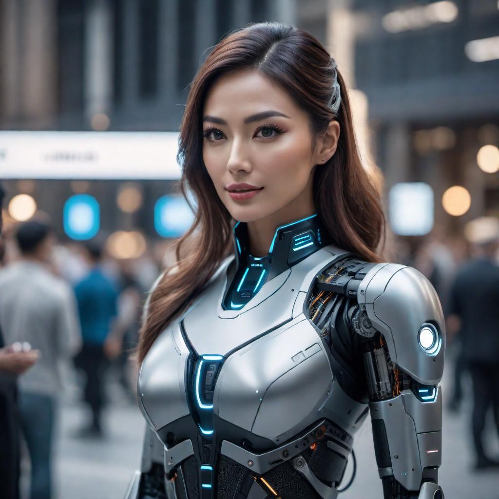  A friendly AI assistant communicating with a user on a digital interface, eagerly awaiting a description to generate an image. hyperrealistic, full body, detailed clothing, highly detailed, cinematic lighting, stunningly beautiful, intricate, sharp focus, f/1. 8, 85mm, (centered image composition), (professionally color graded), ((bright soft diffused light)), volumetric fog, trending on instagram, trending on tumblr, HDR 4K, 8K