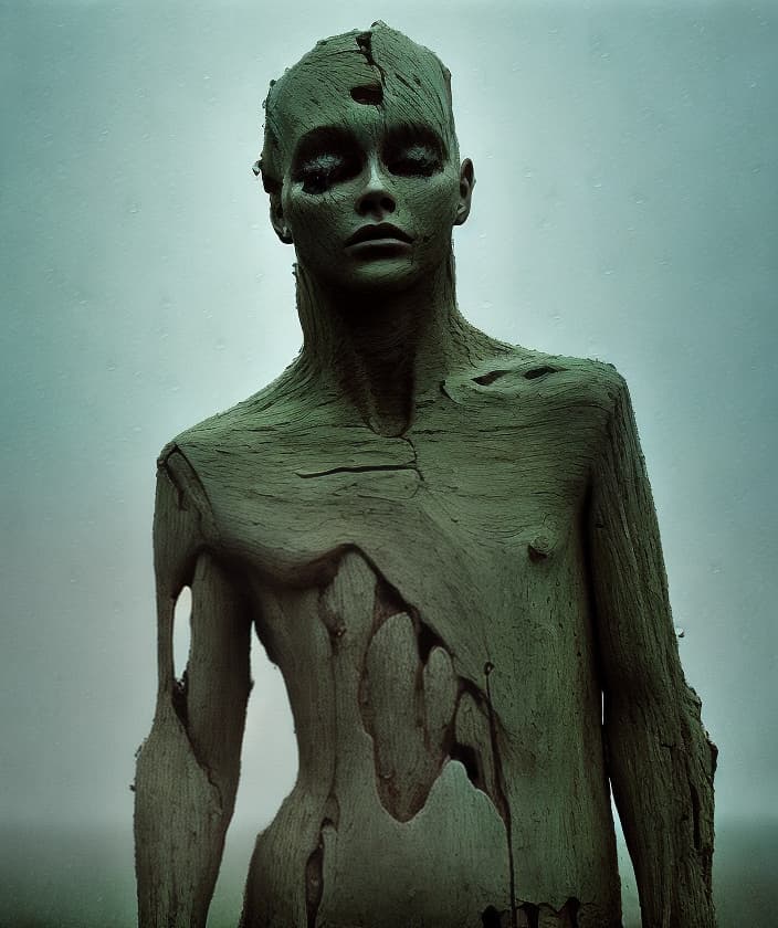 portrait+ style mannequins Beksiński pain fear guillotine chessboard death time cry rain