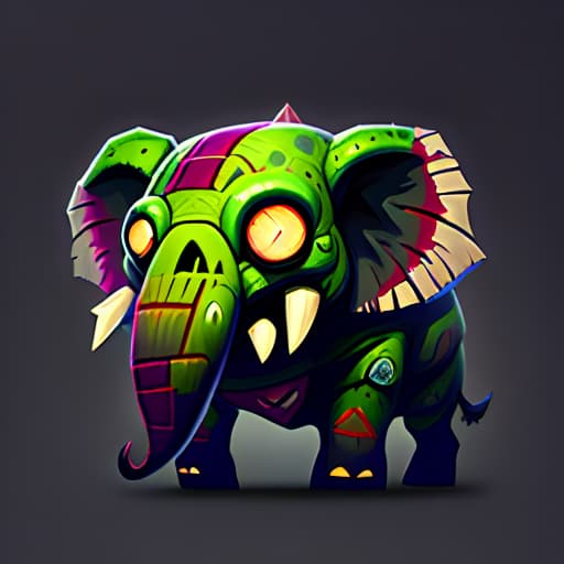  zombie elephant hyperrealistic, full body, detailed clothing, highly detailed, cinematic lighting, stunningly beautiful, intricate, sharp focus, f/1. 8, 85mm, (centered image composition), (professionally color graded), ((bright soft diffused light)), volumetric fog, trending on instagram, trending on tumblr, HDR 4K, 8K