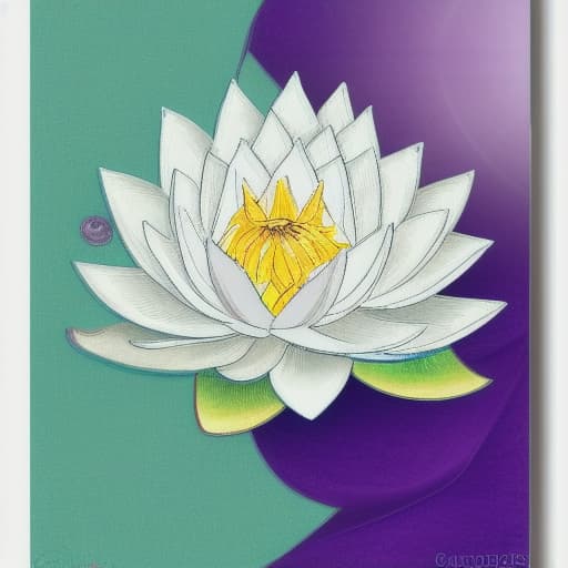  Image of 1 white lotus flower in heaven with serenity tone and holy spirituality mood create overall image in very lovely pastel palette