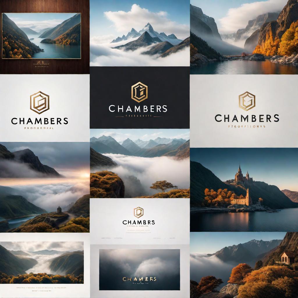  A professional and sleek logo for a business named 'Chambers'. The design should be modern, classy, and incorporate elements that signify trust and professionalism. It could feature clean lines, minimalist elements, and an elegant color scheme. hyperrealistic, full body, detailed clothing, highly detailed, cinematic lighting, stunningly beautiful, intricate, sharp focus, f/1. 8, 85mm, (centered image composition), (professionally color graded), ((bright soft diffused light)), volumetric fog, trending on instagram, trending on tumblr, HDR 4K, 8K