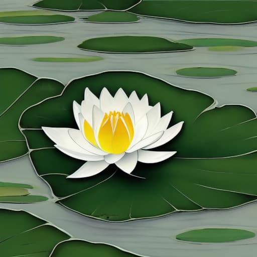  Image of 1 white transparency lotus flower in heaven with serenity tone and holy spirituality mood