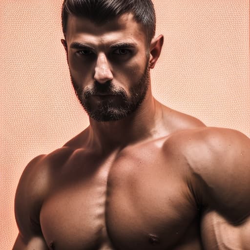 portrait+ style Russian queer fitness model brunette hunk dilf dude face