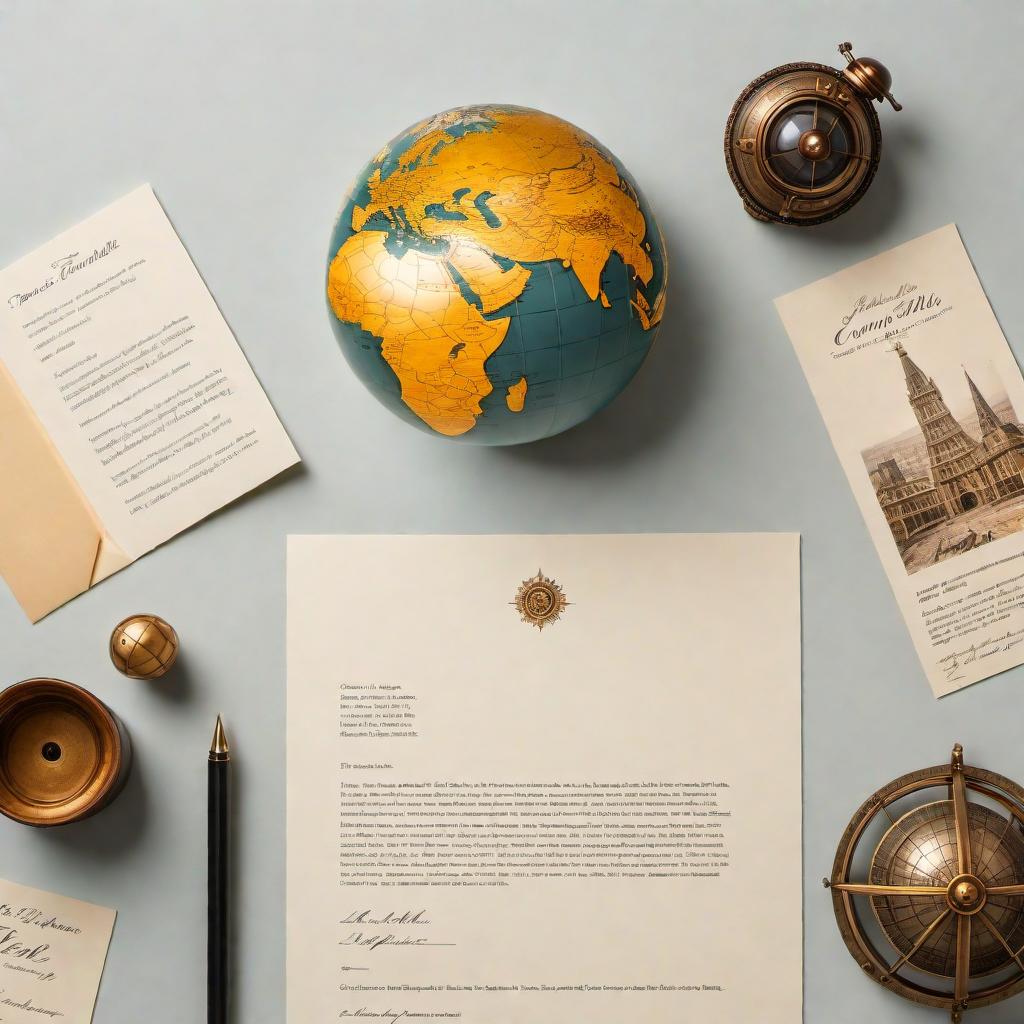  An inviting letter to a friend to visit from overseas, with a warm and heartfelt tone. Include elements such as a handwritten letter on elegant stationery, a globe symbolizing distance, and images of activities and sights to explore together. hyperrealistic, full body, detailed clothing, highly detailed, cinematic lighting, stunningly beautiful, intricate, sharp focus, f/1. 8, 85mm, (centered image composition), (professionally color graded), ((bright soft diffused light)), volumetric fog, trending on instagram, trending on tumblr, HDR 4K, 8K