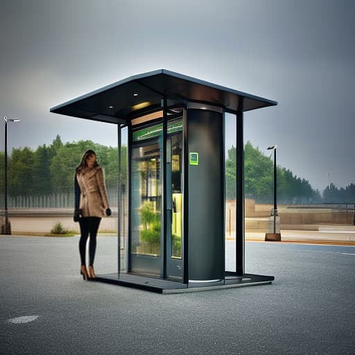 dvarchmodern busstop people chelabinsk rain, (Surrealism), dreamlike , distorted , abstract , symbolic hyperrealistic, full body, detailed clothing, highly detailed, cinematic lighting, stunningly beautiful, intricate, sharp focus, f/1. 8, 85mm, (centered image composition), (professionally color graded), ((bright soft diffused light)), volumetric fog, trending on instagram, trending on tumblr, HDR 4K, 8K