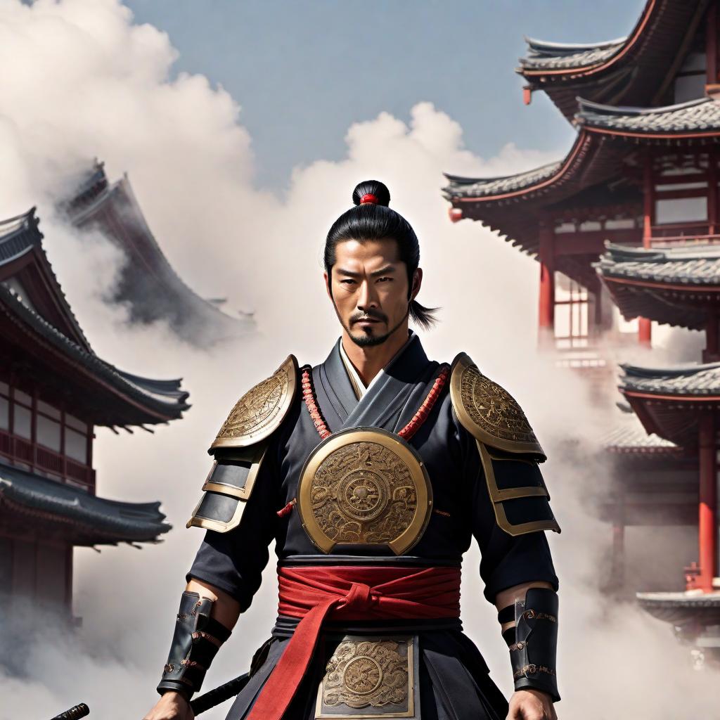  Create an image that embodies the five warrior virtues: Makoto (sincerity), Kaizen (continuous improvement), Andrea (wisdom from endurance), Parabellum (preparedness for war), and Careerism (dedication to one's profession). The scene should combine traditional warrior elements with modern symbols reflecting each virtue. For example, a traditional samurai standing firm with a sword representing Makoto, a modern soldier with high-tech equipment symbolizing Parabellum, a scholar warrior surrounded by books and enlightenment for Andrea, a figure in a suit showing Careerism, and elements of dynamic movement and growth for Kaizen. The background should blend elements of an ancient dojo and a modern training facility. hyperrealistic, full body, detailed clothing, highly detailed, cinematic lighting, stunningly beautiful, intricate, sharp focus, f/1. 8, 85mm, (centered image composition), (professionally color graded), ((bright soft diffused light)), volumetric fog, trending on instagram, trending on tumblr, HDR 4K, 8K