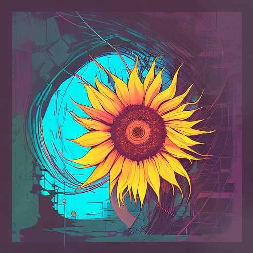 nvinkpunk swirl whimsical nature sunflower