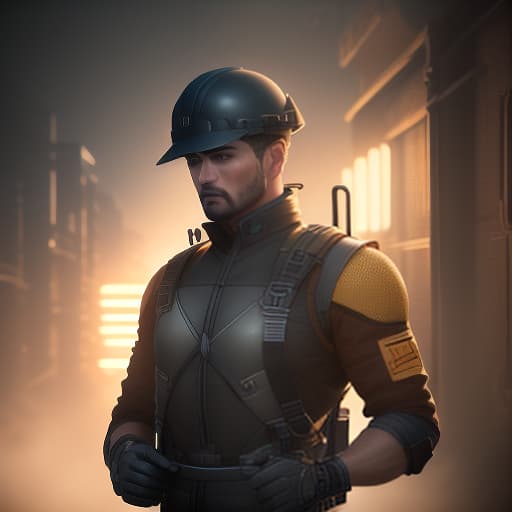  Icon for the website with an image of a worker and tools. hyperrealistic, full body, detailed clothing, highly detailed, cinematic lighting, stunningly beautiful, intricate, sharp focus, f/1. 8, 85mm, (centered image composition), (professionally color graded), ((bright soft diffused light)), volumetric fog, trending on instagram, trending on tumblr, HDR 4K, 8K