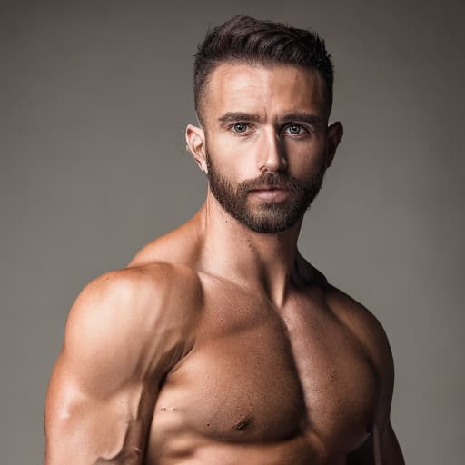 portrait+ style French queer fitness model brunette hunk dilf dude face