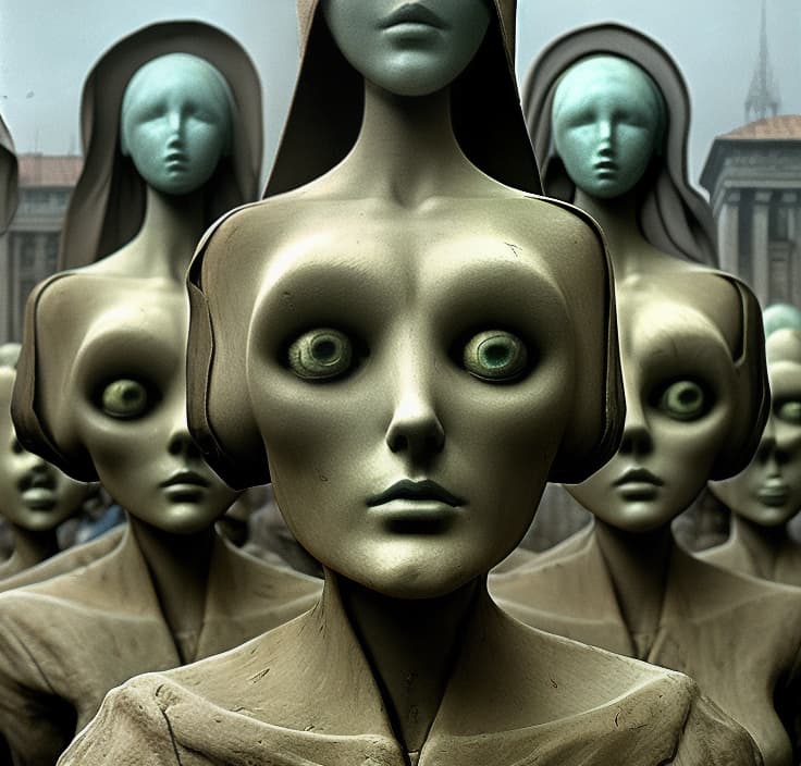  mannequins Beksiński power authority dictator politicus coprofago vermins eye